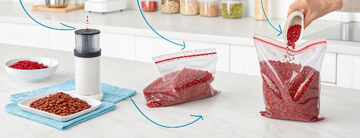 How to vacuum-seal homemade red yeast rice
