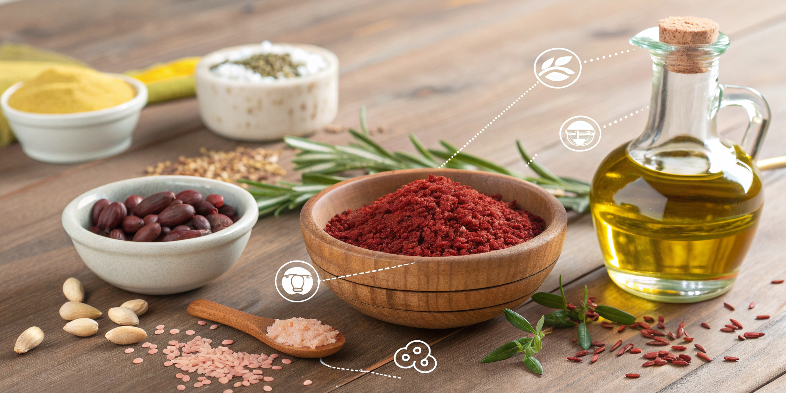 Why pair red yeast rice with olive oil in recipes